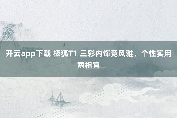 开云app下载 极狐T1 三彩内饰竞风雅,个性实用两相宜