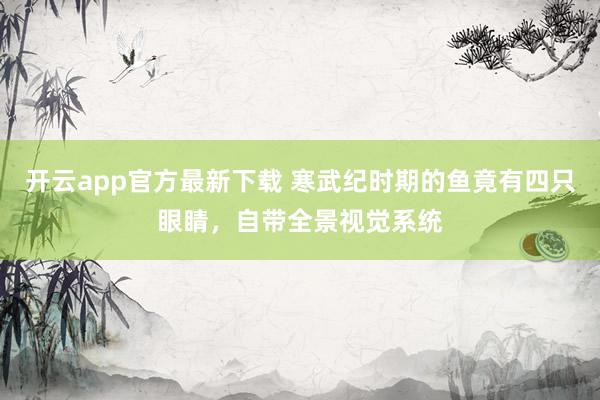 开云app官方最新下载 寒武纪时期的鱼竟有四只眼睛，自带全景视觉系统