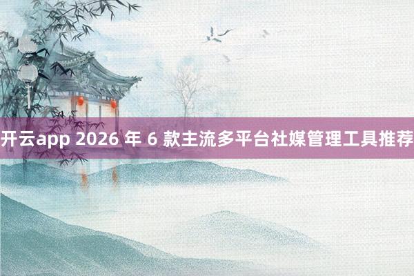开云app 2026 年 6 款主流多平台社媒管理工具推荐