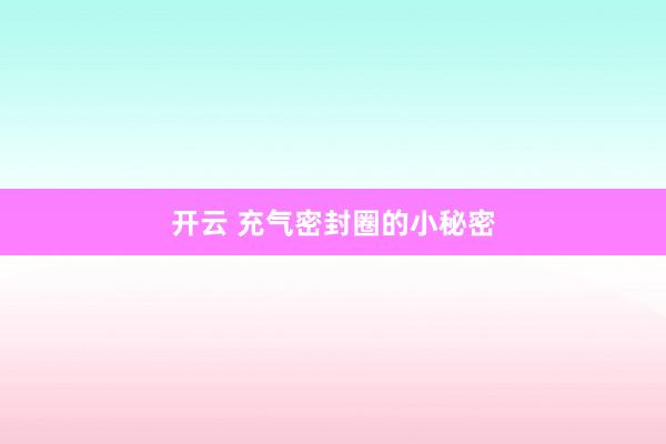 开云 充气密封圈的小秘密