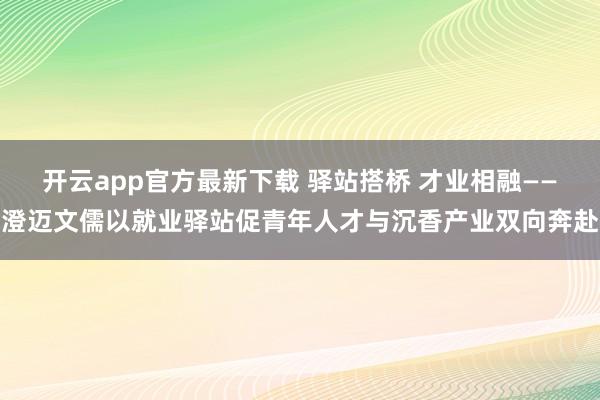 开云app官方最新下载 驿站搭桥 才业相融——澄迈文儒以就业驿站促青年人才与沉香产业双向奔赴