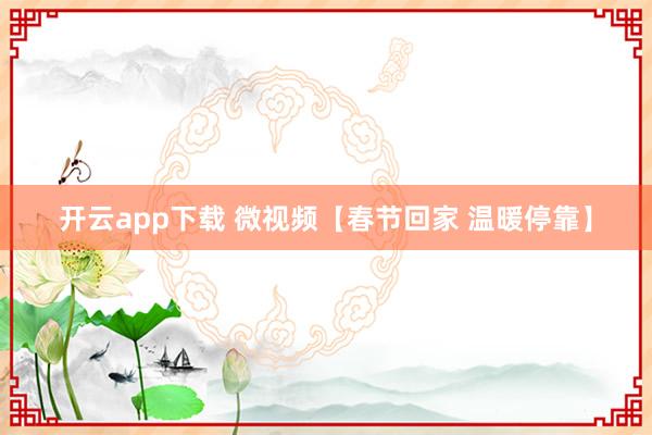 开云app下载 微视频【春节回家 温暖停靠】