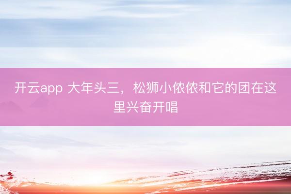 开云app 大年头三,松狮小侬侬和它的团在这里兴奋开唱