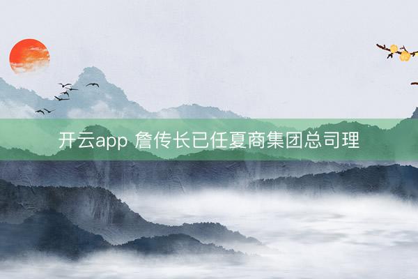 开云app 詹传长已任夏商集团总司理